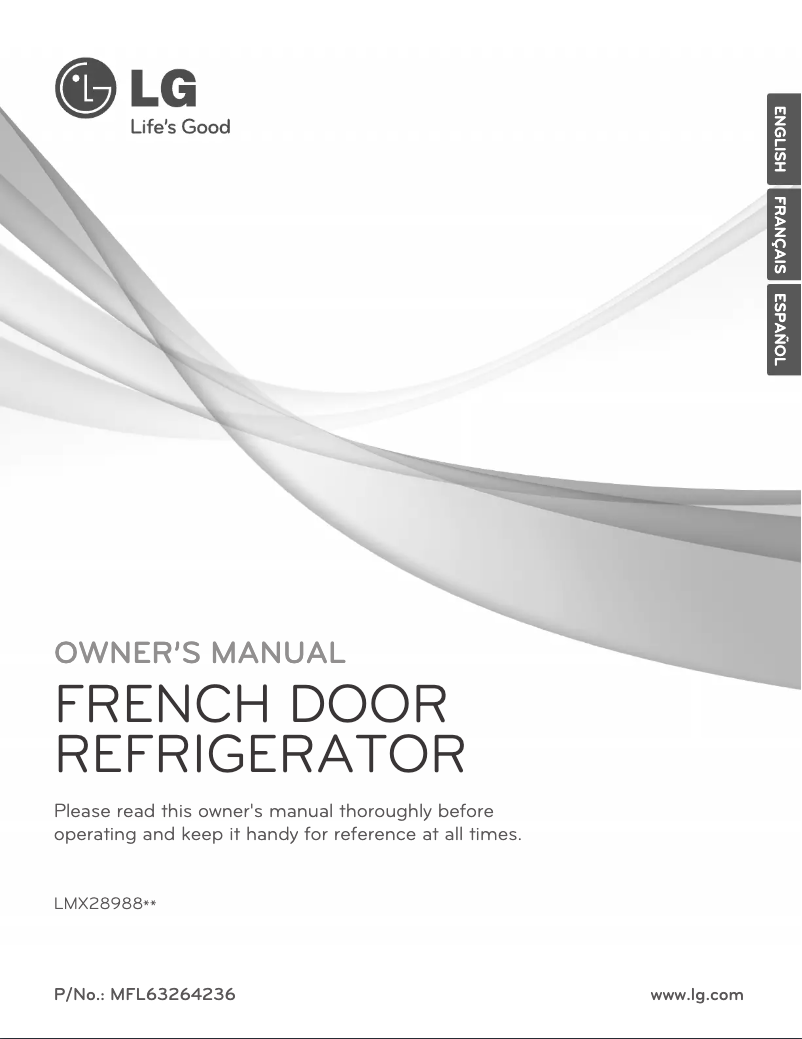 Page 1 de la notice Manuel utilisateur LG LMX28988ST