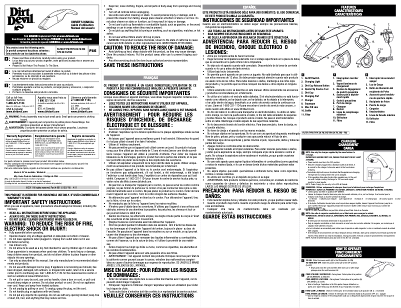 Página 1 del manual Manual de usuario Dirt Devil BD10200