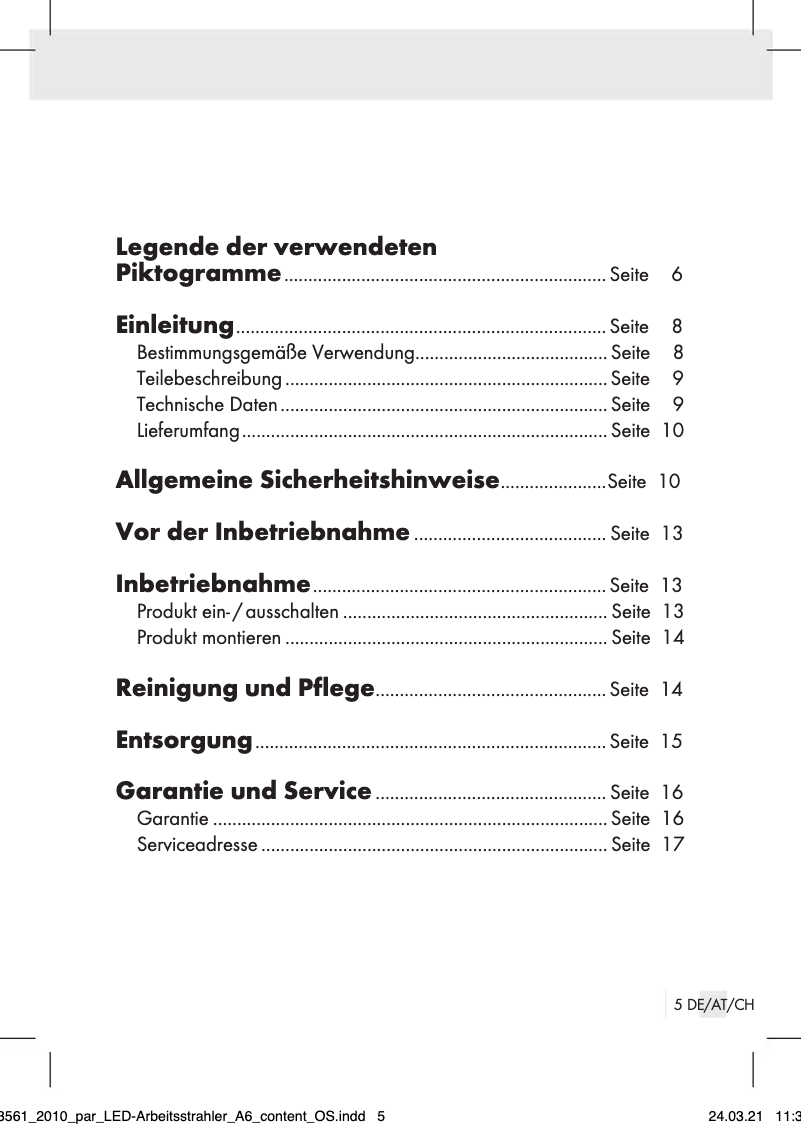 Página 1 del manual Manual de usuario Parkside PAS 10 A2