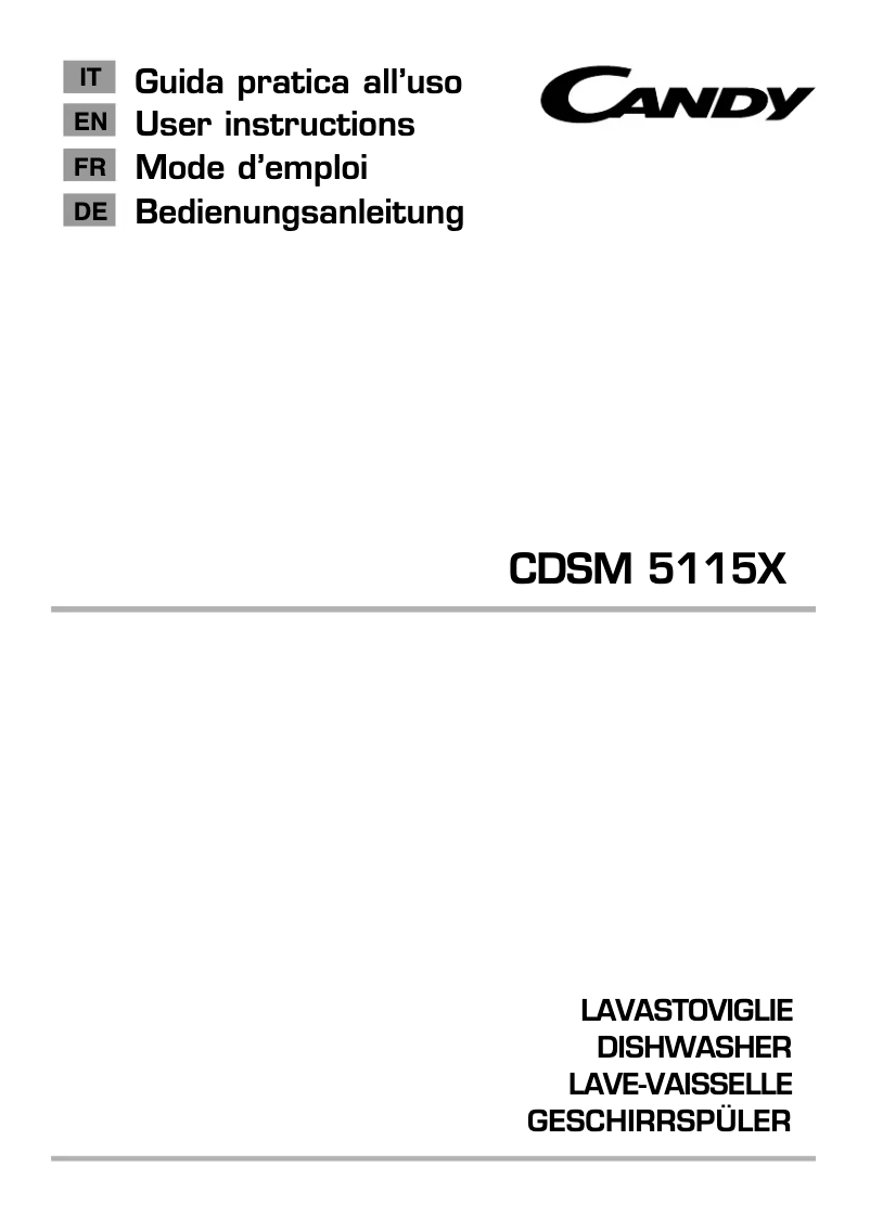 Page 1 de la notice Manuel utilisateur Candy CDSM 5115X