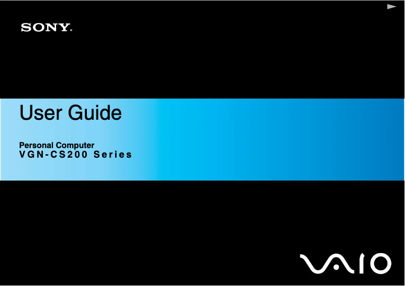 Page n°1 - Manuel utilisateur Sony Vaio VGN-CS260J