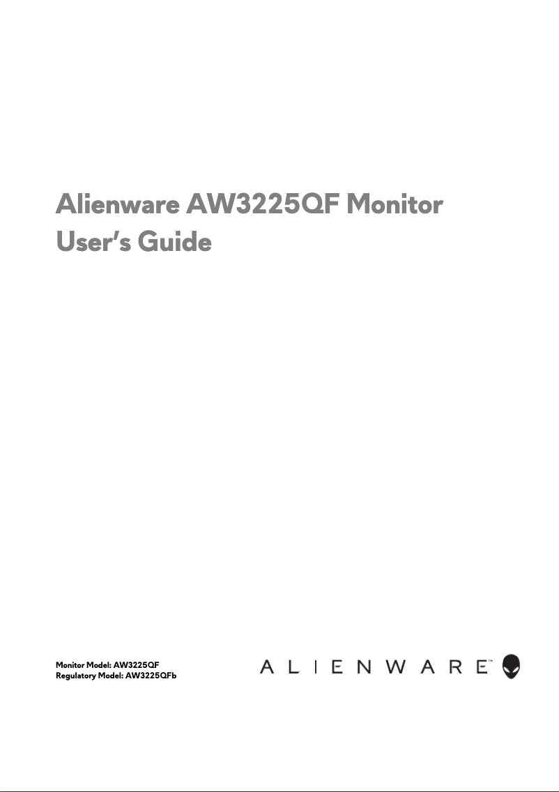 Page 1 de la notice Manuel utilisateur Dell Alienware AW3225QF