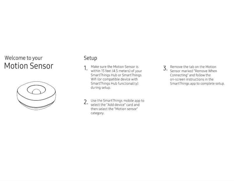Page n°1 - Manuel utilisateur Samsung SmartThings Motion Sensor