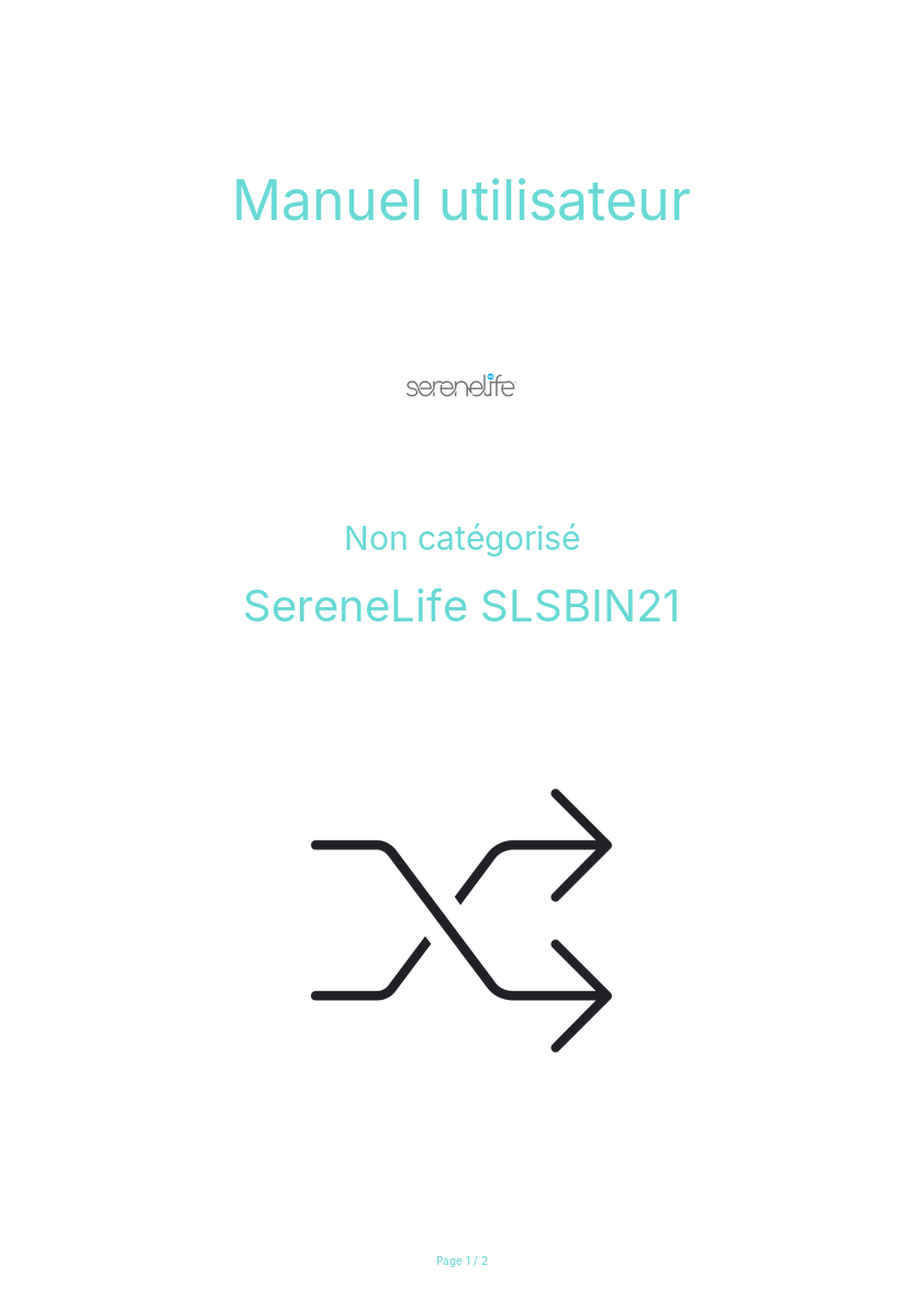 Image de la première page du manuel de l'appareil SLSBIN21