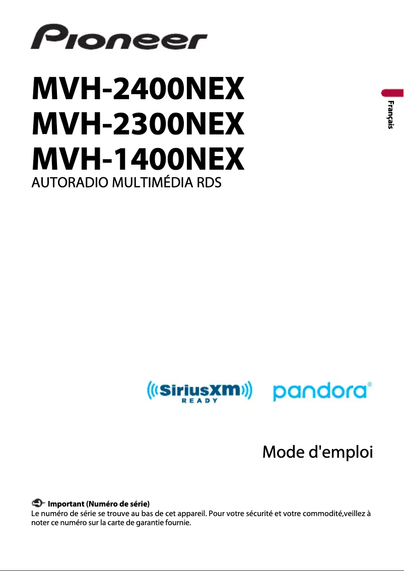 Page n°1 - Manuel utilisateur Pioneer MVH-2400NEX
