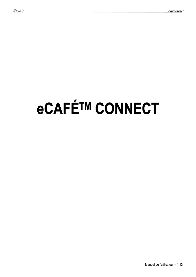 Image de la première page du manuel de l'appareil eCafe Connect EC-1000