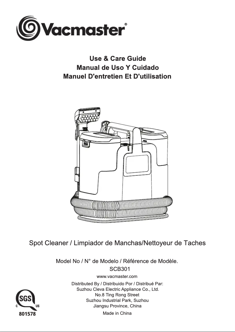 Image de la première page du manuel de l'appareil SCB301