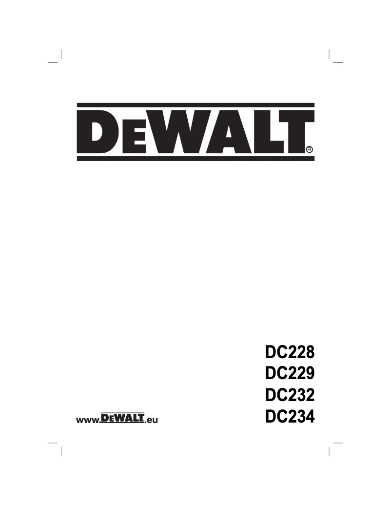 Page 1 de la notice Manuel utilisateur DeWalt DC232