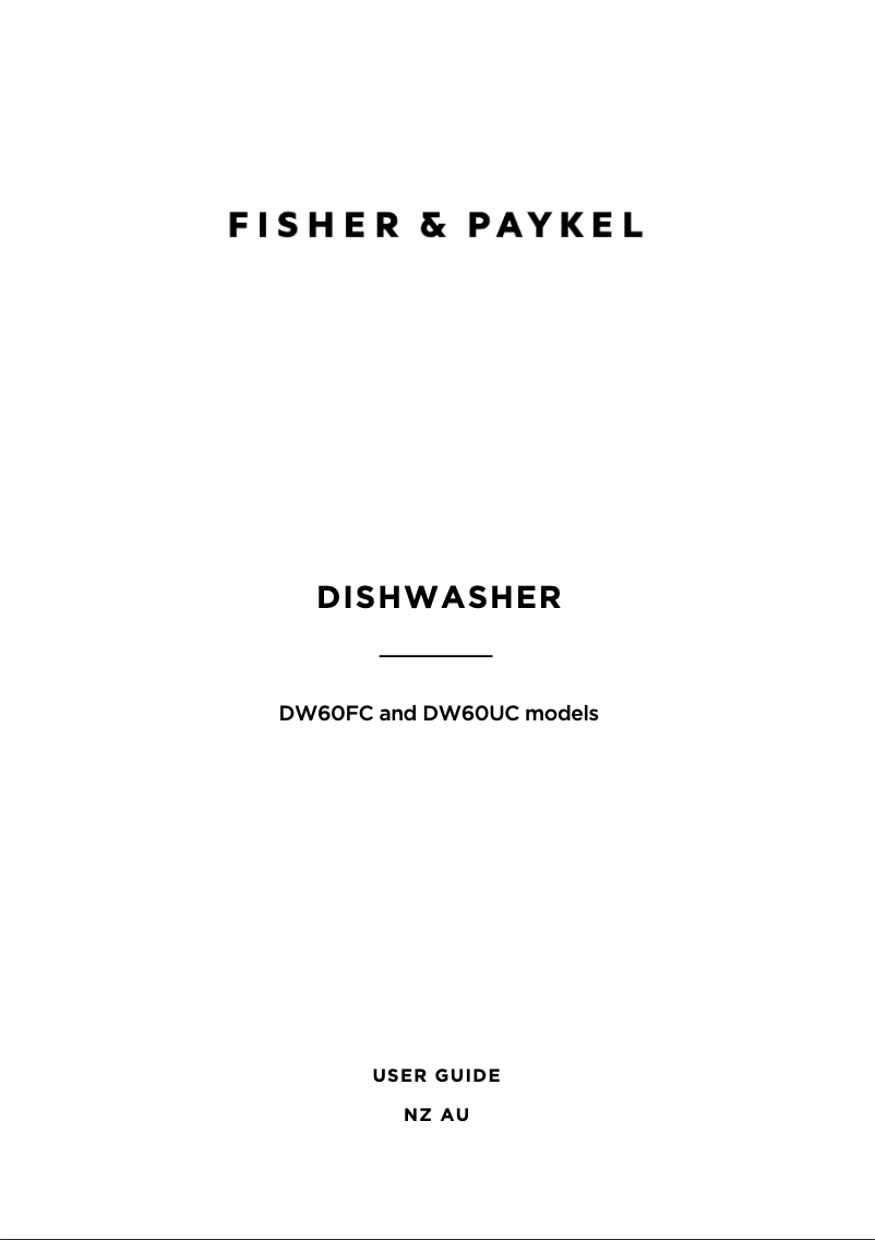 Page 1 de la notice Manuel utilisateur Fisher & Paykel DW60UC6B