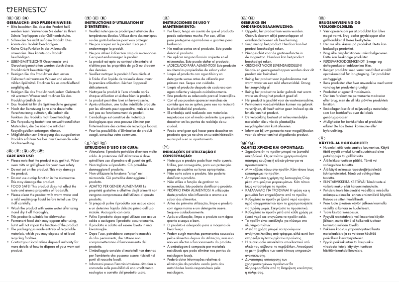 Page n°1 - Manuel utilisateur Ernesto HG03425A