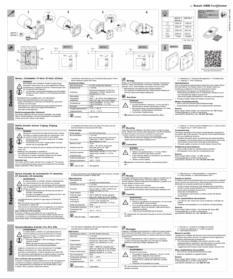 Página 1 del manual Manual de usuario Busch-Jaeger 2CKA006220A0012