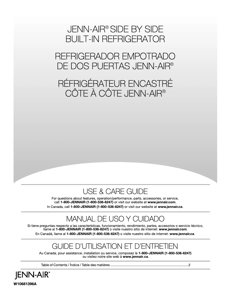 Page n°1 - Manuel utilisateur JennAir JS42NXFXDW