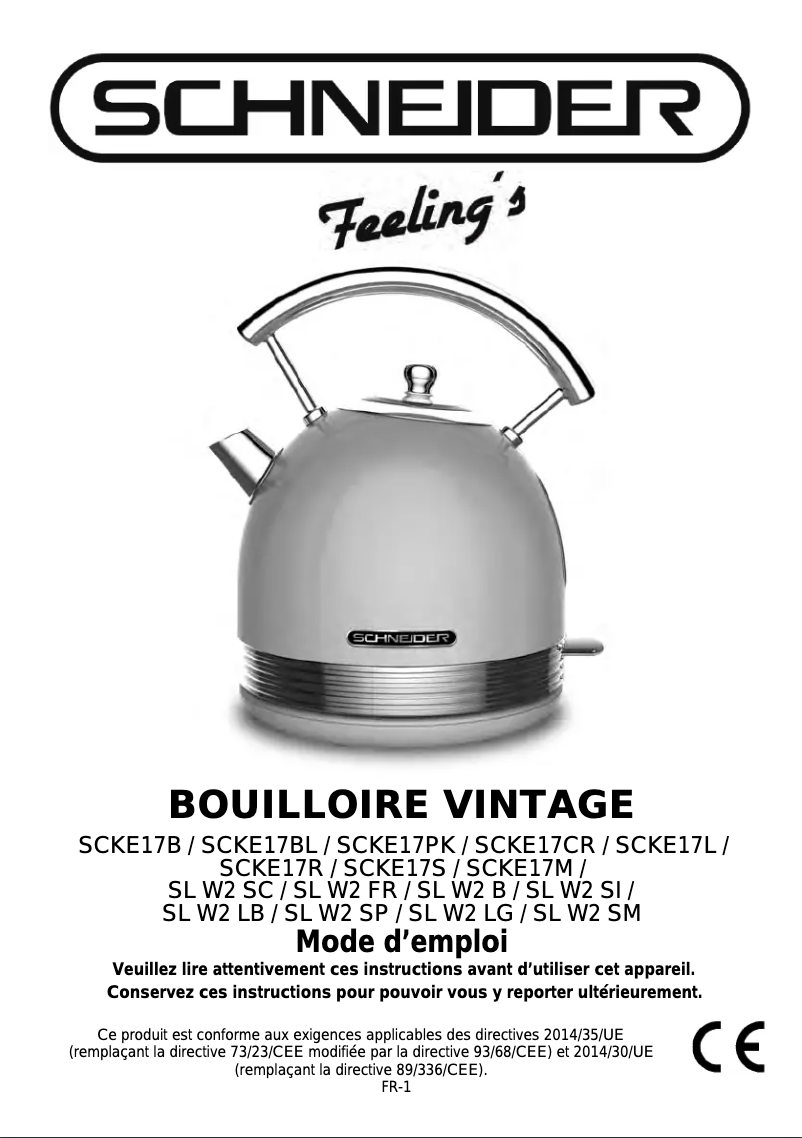 Page 1 de la notice Manuel utilisateur Schneider SL W2 B