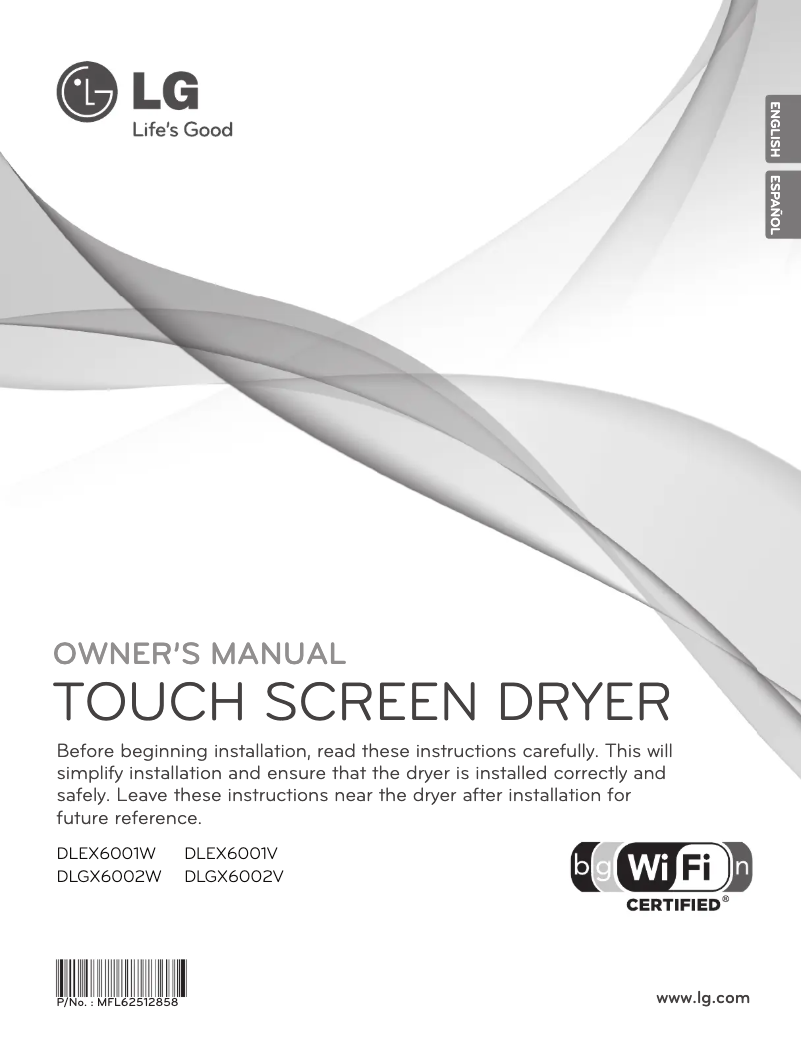 Page 1 de la notice Manuel utilisateur LG DLEX6001V