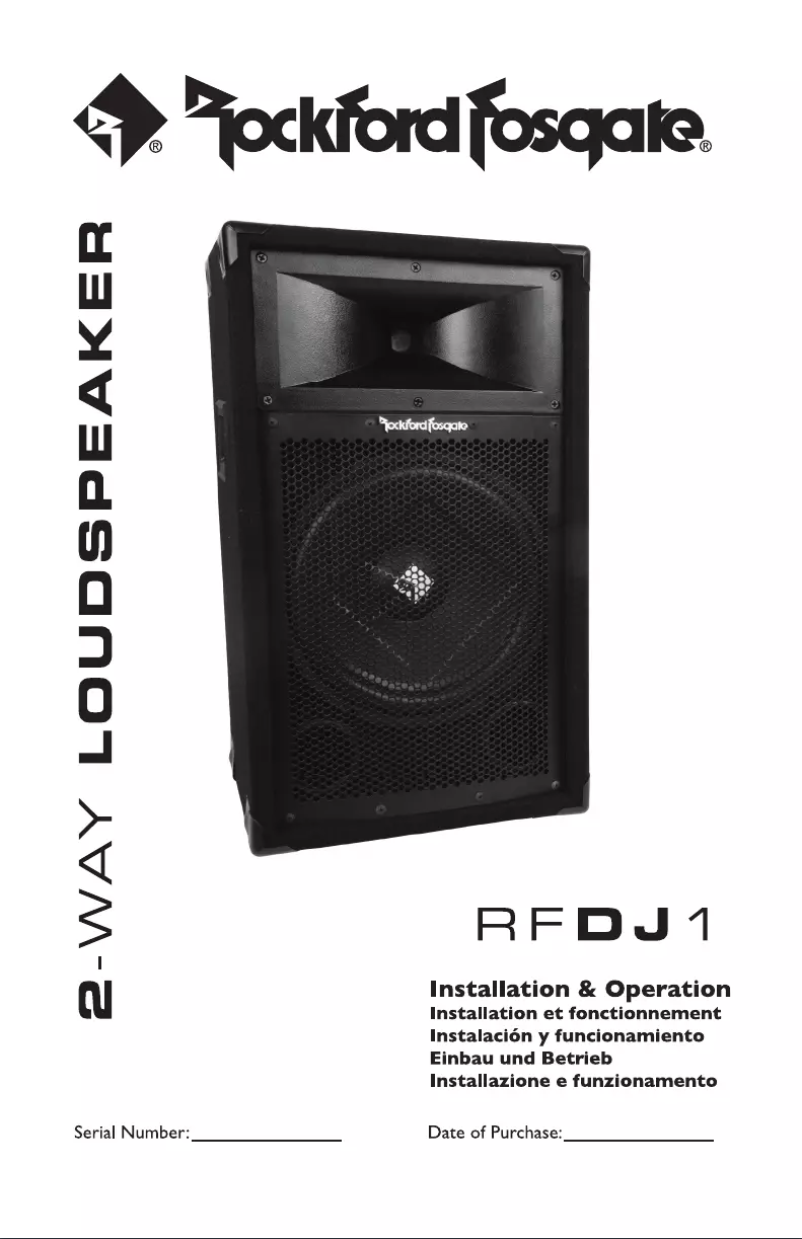 Page 1 de la notice Manuel utilisateur Rockford Fosgate Prime RFDJ1