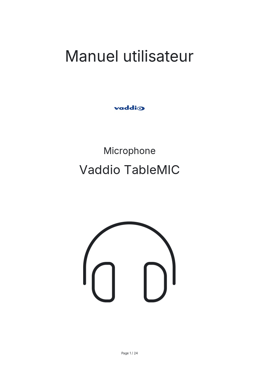 Image de la première page du manuel de l'appareil TableMIC