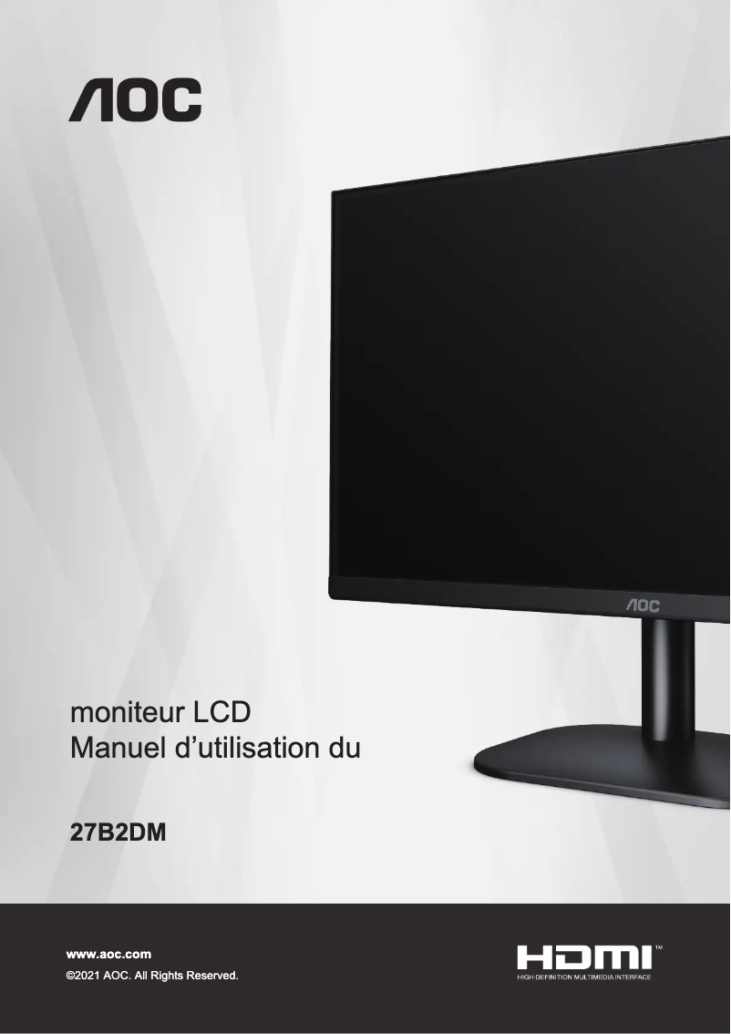 Page n°1 - Manuel utilisateur AOC 27B2DM
