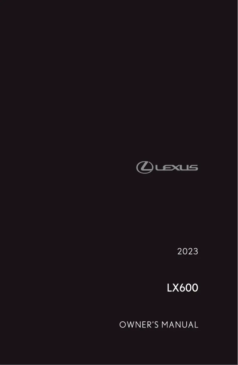 Page 1 de la notice Manuel utilisateur Lexus LX 600 (2023)