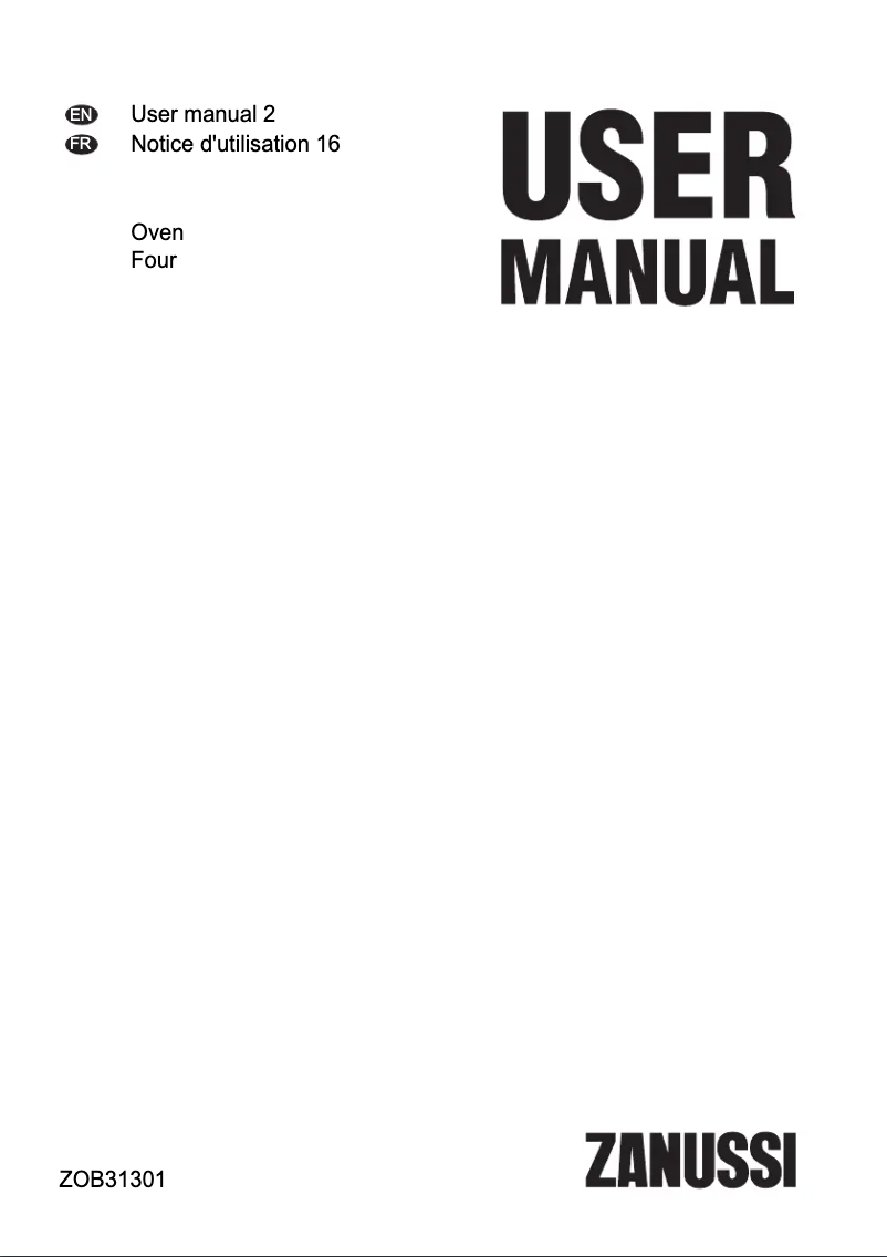 Image de la première page du manuel de l'appareil ZOB31301XK