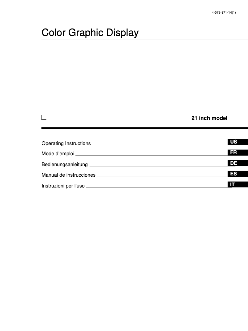 Page 1 de la notice Manuel utilisateur Sony GDM-5402