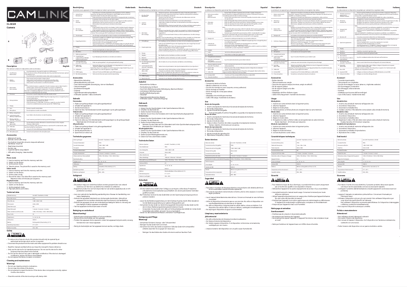 Image de la première page du manuel de l'appareil CL-AC20