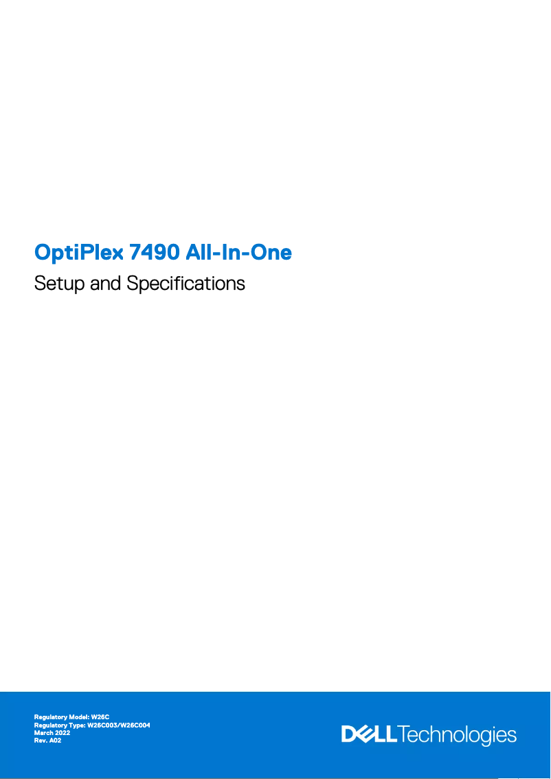 Page 1 de la notice Guide d'installation Dell OptiPlex 7490