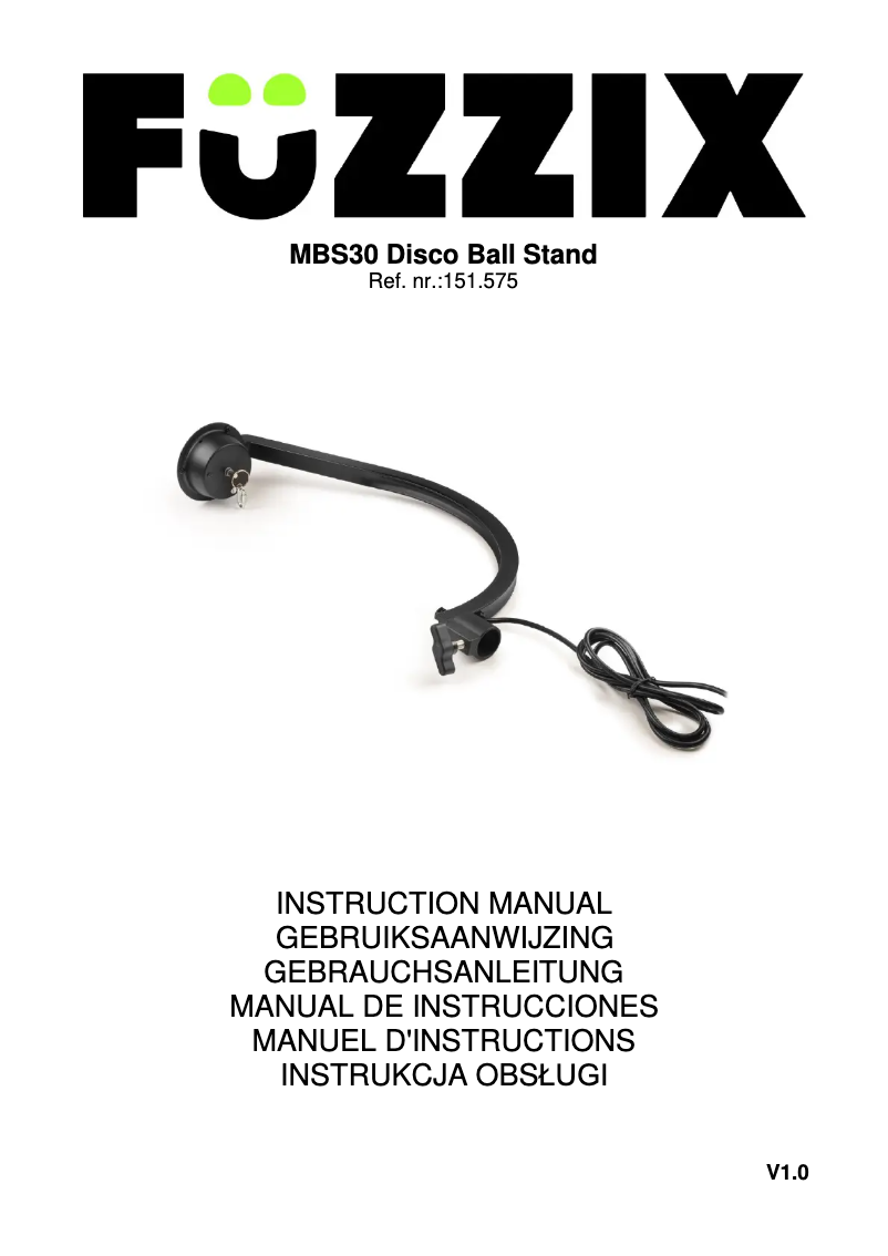 Page 1 de la notice Manuel utilisateur Fuzzix MBS30