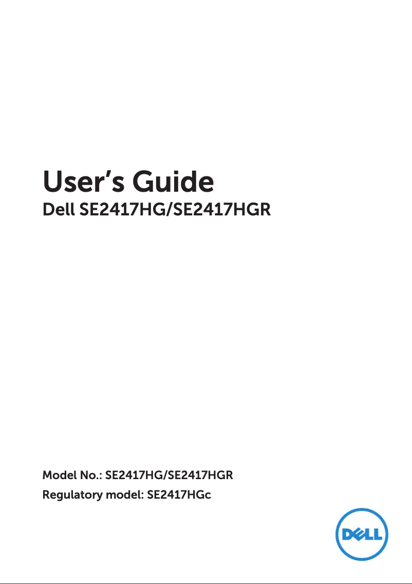 Image de la première page du manuel de l'appareil SE2417HG