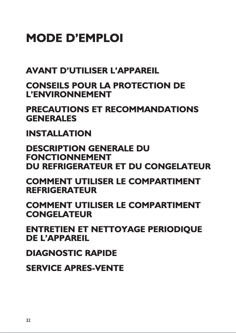 Page n°1 - Manuel utilisateur Bauknecht KGIN 3300/A