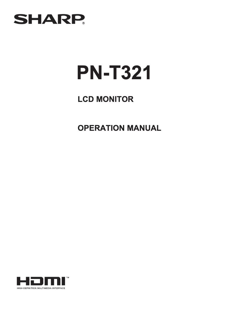 Page n°1 - Manuel utilisateur Sharp PN-T321