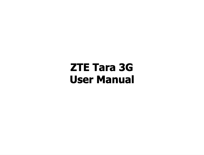 Image de la première page du manuel de l'appareil Tara 3G