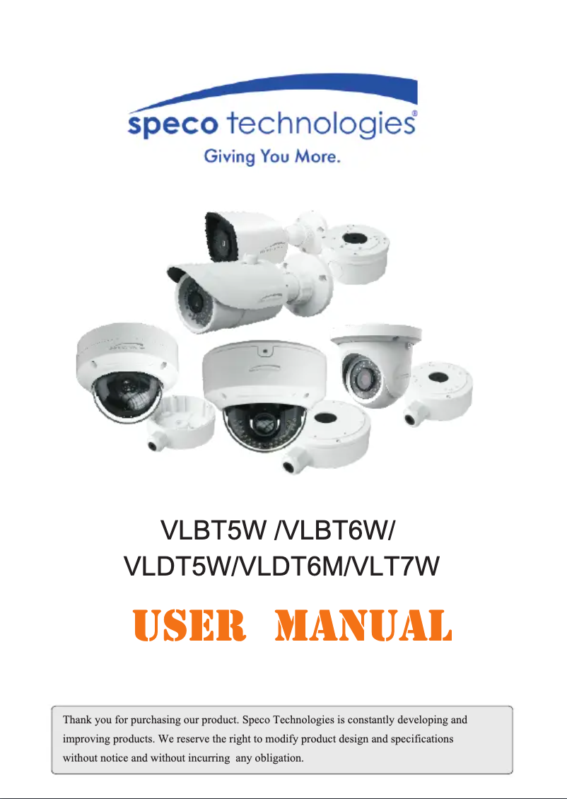 Page 1 de la notice Manuel utilisateur Speco Technologies VLBT6W