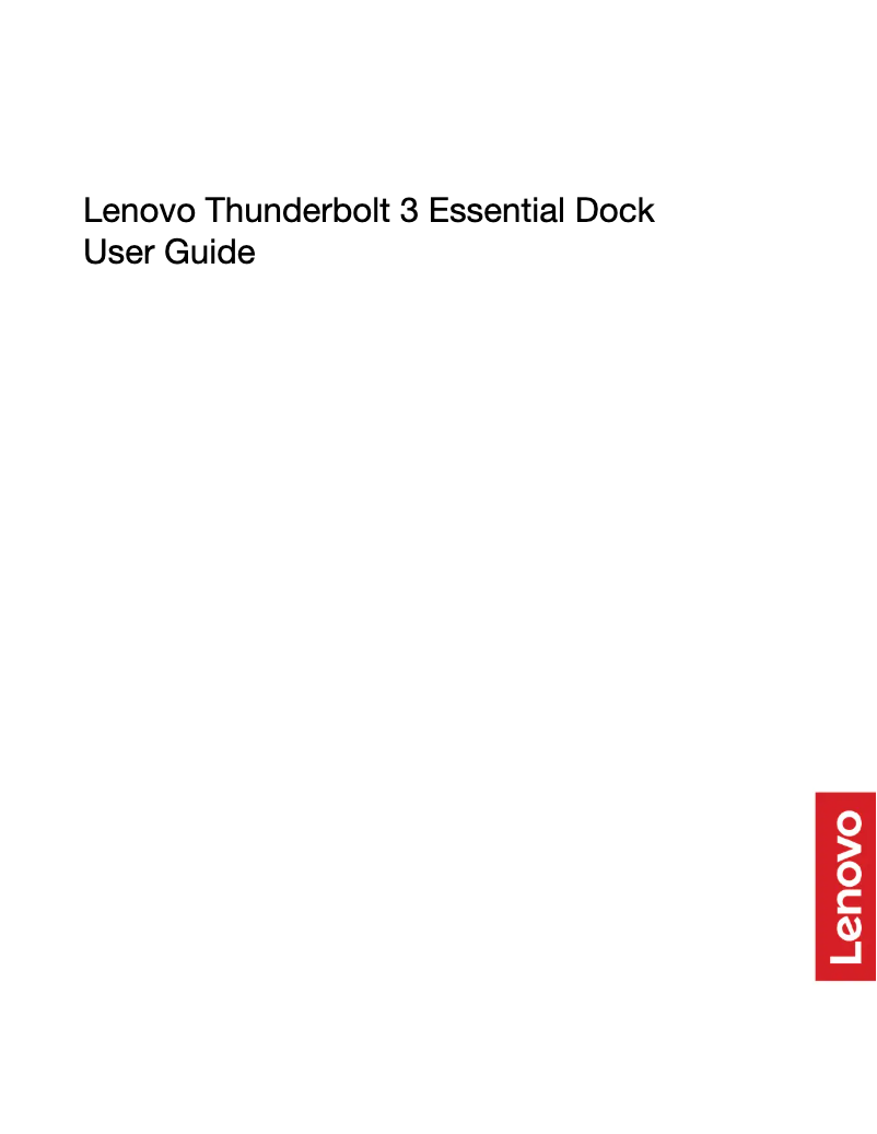 Página 1 del manual Manual de usuario Lenovo Thunderbolt 3 Essential Dock