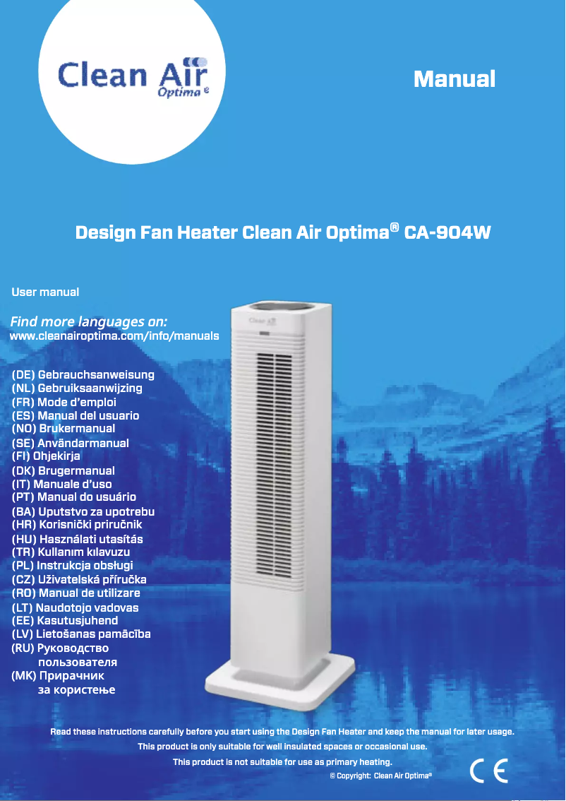 Page n°1 - Manuel utilisateur Clean Air Optima CA-904W