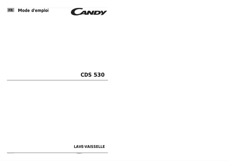 Page 1 de la notice Manuel utilisateur Candy CDS 530 X-47