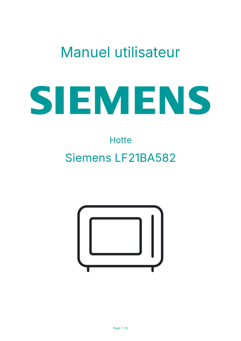 Page n°1 - Manuel utilisateur Siemens LF21BA582