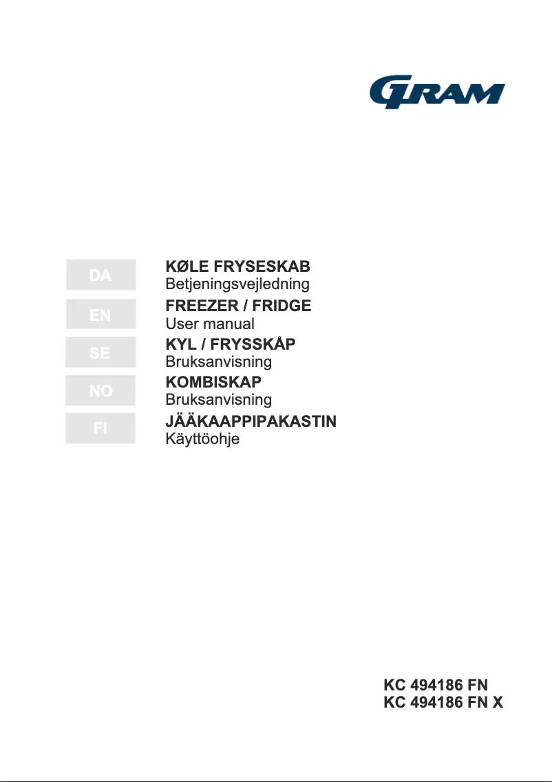 Page n°1 - Manuel utilisateur Gram KC 494186 FN X