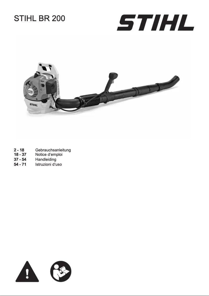 Page n°1 - Manuel utilisateur Stihl BR 200