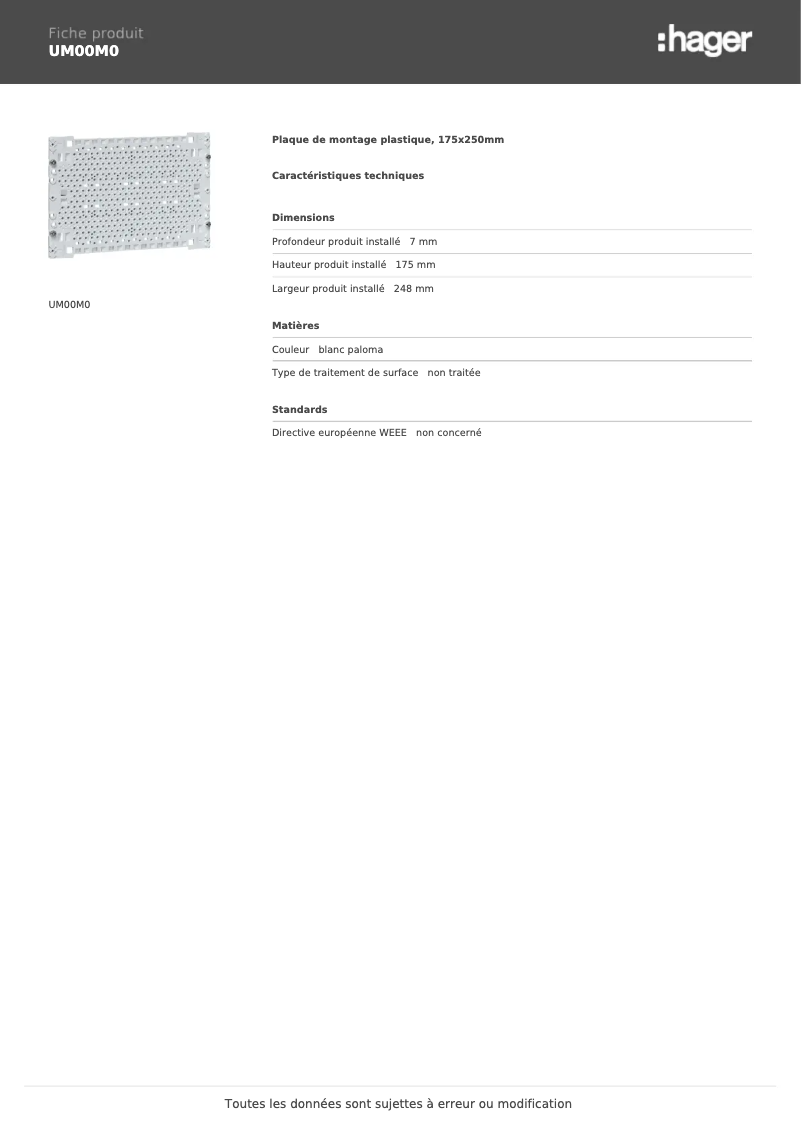 Image de la première page du manuel de l'appareil UM00M0