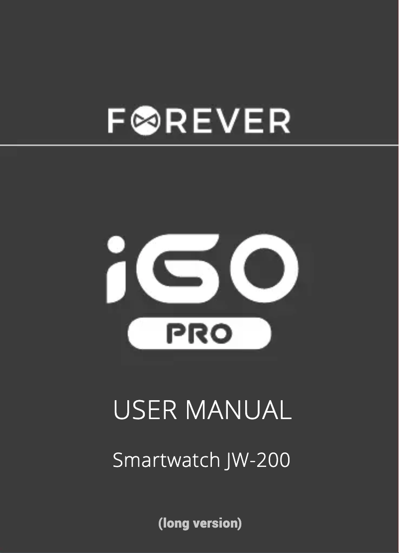Page 1 de la notice Manuel utilisateur Forever iGo Pro JW-200