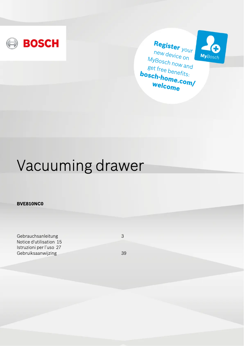 Image de la première page du manuel de l'appareil BVE810NC0