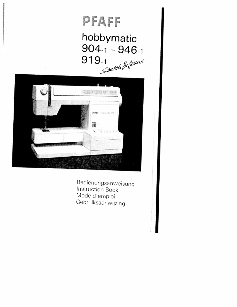 Page n°1 - Manuel utilisateur Pfaff 919-1