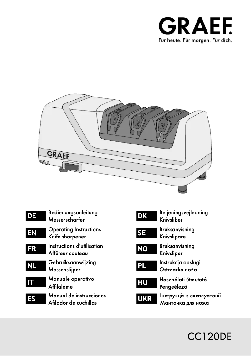 Page 1 de la notice Manuel utilisateur Graef Chef's Choice CC120