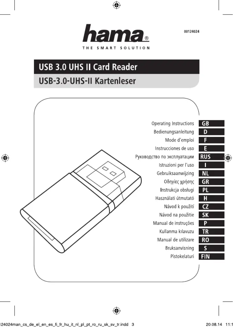Page 1 de la notice Manuel utilisateur Hama USB-3.0-UHS-II