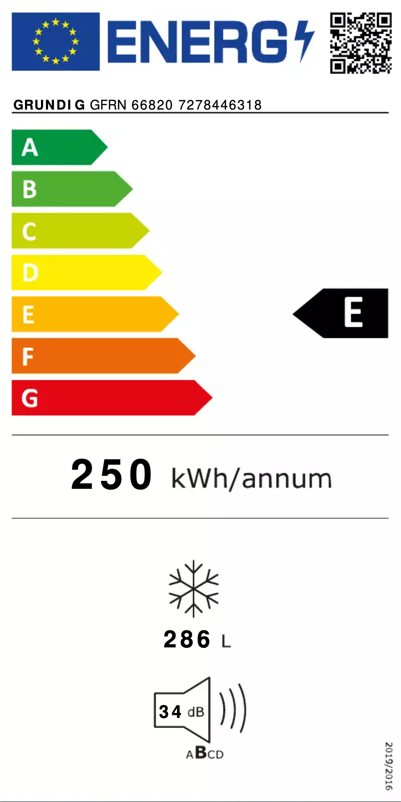 Page n°1 - Label énergétique Grundig GFRN 66820