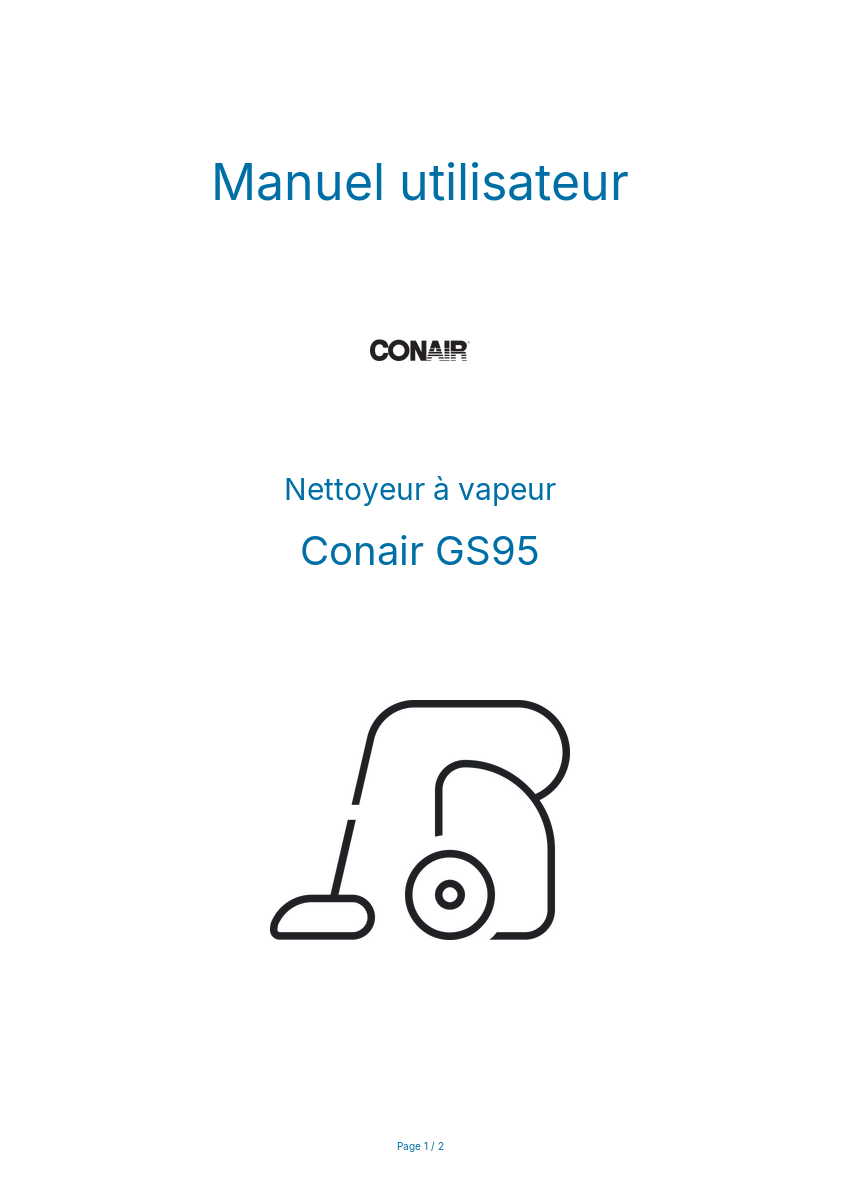 Image de la première page du manuel de l'appareil GS95