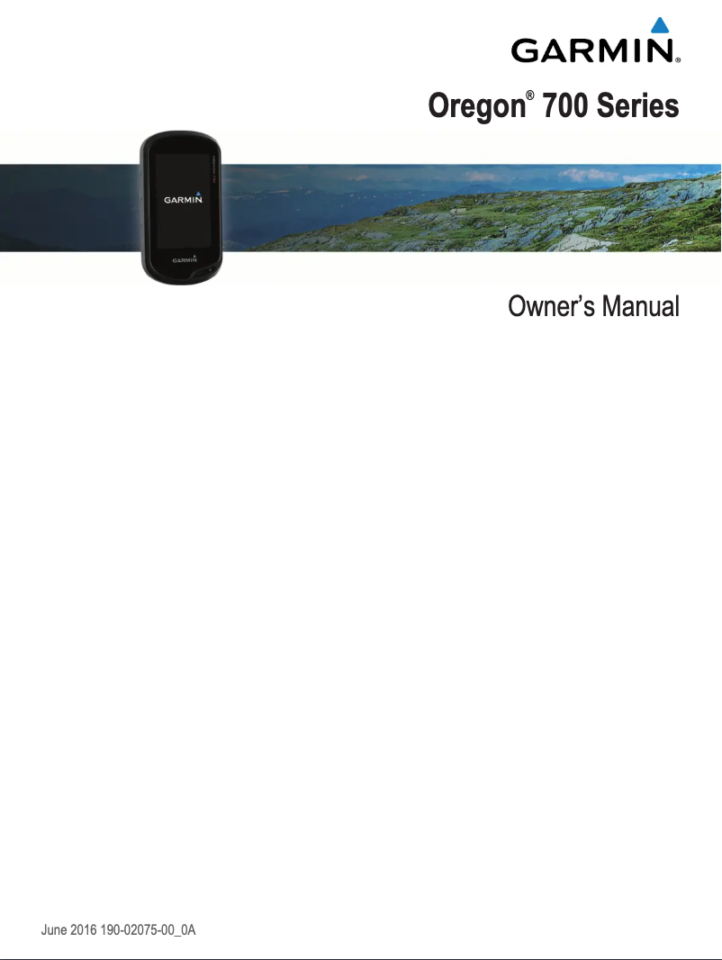 Page n°1 - Mode d'emploi Garmin Oregon 750t