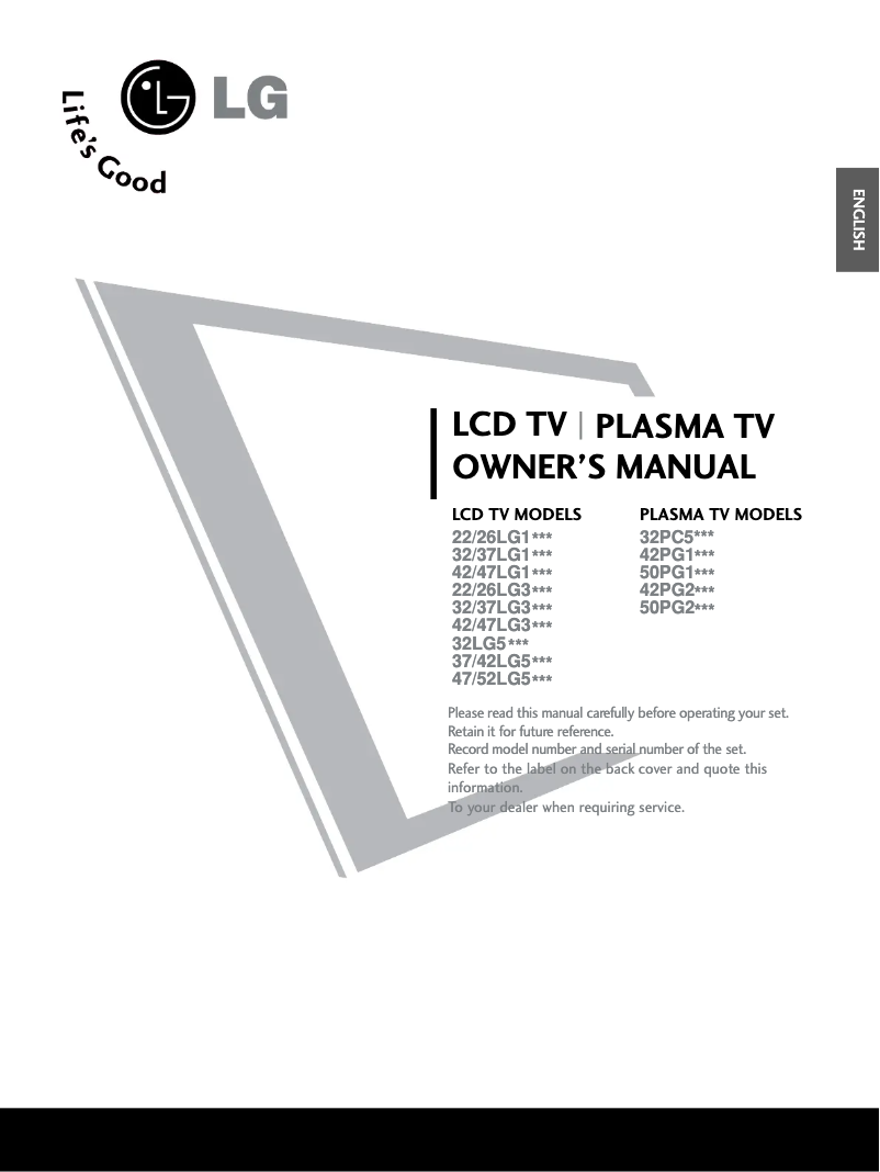 Imagen de la primera página del manual del dispositivo 47LG32R