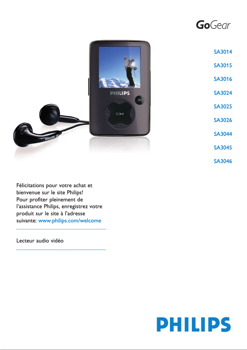 Image de la première page du manuel de l'appareil GoGear SA3025