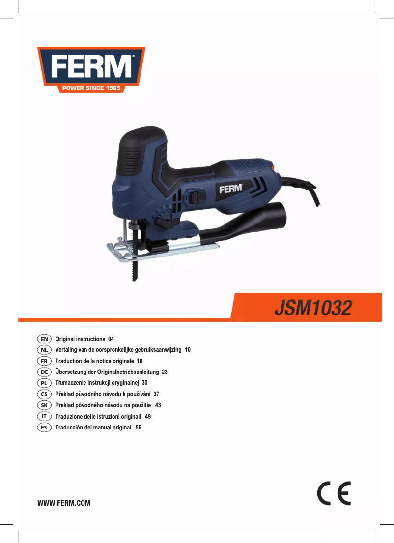 Page 1 de la notice Manuel utilisateur Ferm JSM1032